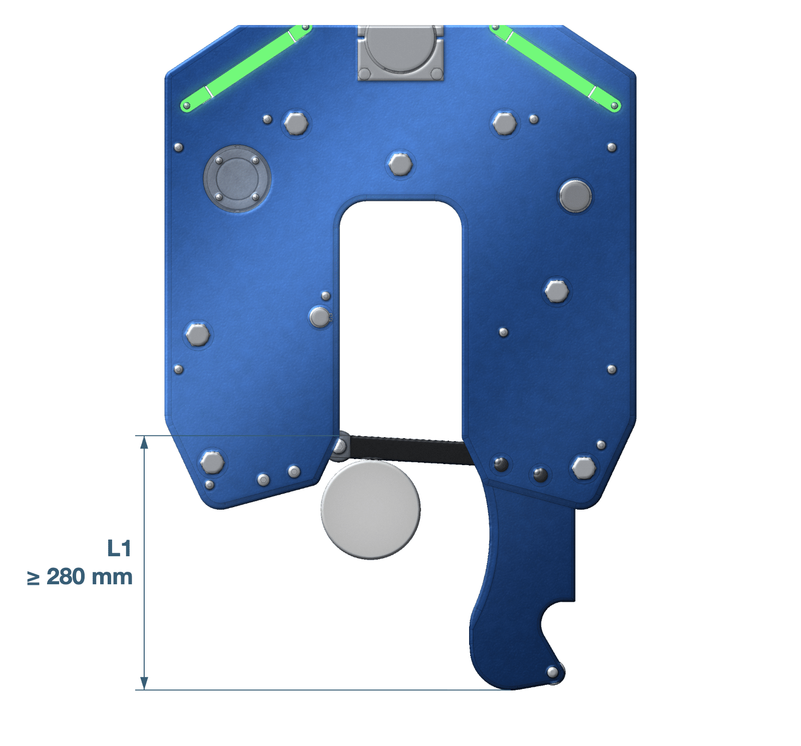 NEO50 e NEO60 senza finger: altezza minima L1 del punto di sollevamento